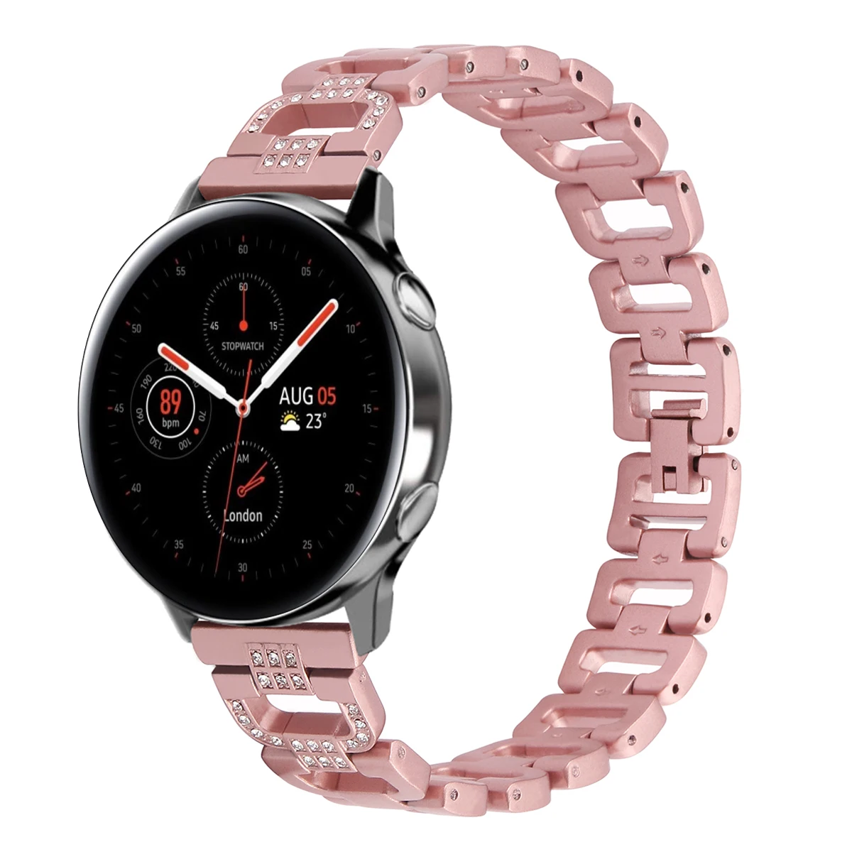 Для samsung Galaxy Watch Active 2 ремешок 20 мм Металл Нержавеющая сталь цепной алмаз d-образный ремешок для часов samsung Galaxy