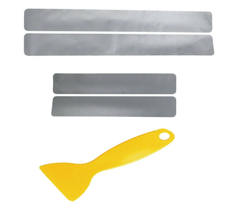 4PCS Silver 4 шт. автомобильный стиль автомобильный порог двери анти-удар полосы протектор углеродного волокна наклейка бампера протектор для Toyota Chr Lexus Es250 - Цвет: 4PCS Silver
