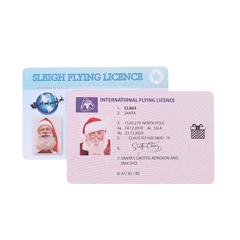 

Креативный Рождественский подарок, лицензия на санях, поддельная пластиковая карточка, Дед Мороз, лицензия на полет для детей, украшения дл...