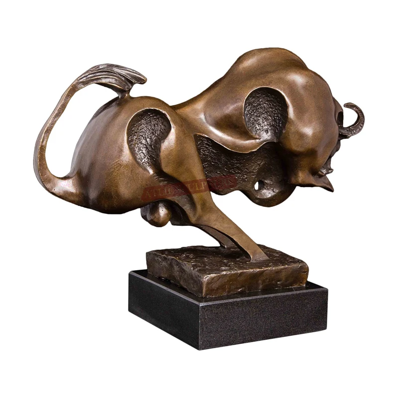 Статуя быка в наличии настоящая бронзовая абстрактная скульптура животного