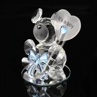 6pcsnice crystal bear figurines baby baptism boy girl shower favor birthday party gifts decorative souvenirs giveaway for guests
