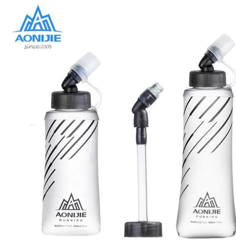 

AONIJIE 350ML 600ml Foldable TPU Soft Long Straw Water Bottle Kettle Travel Outdoor Sport Camping Hiking Walking Running