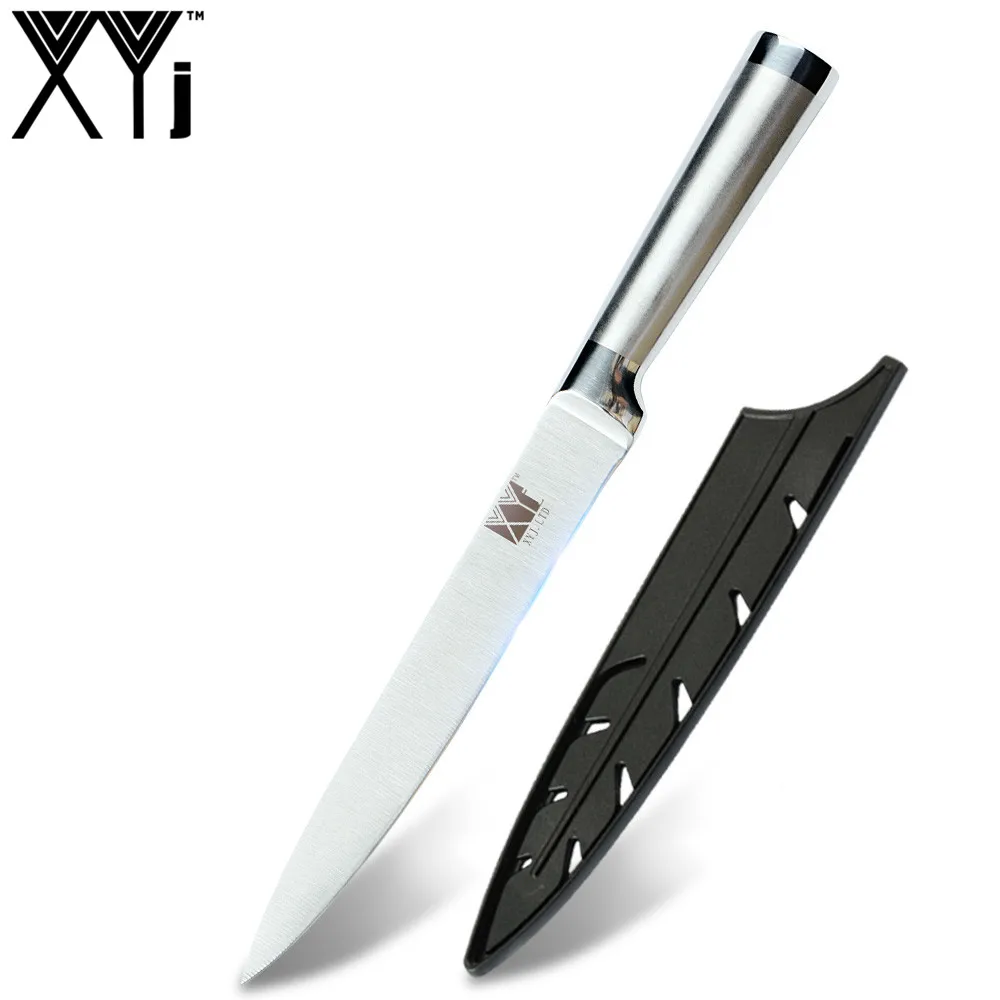 8 inch Slicing Knife XYj набор кухонных ножей, один кусок 7cr17, структура ножей из нержавеющей стали, фруктовый нож Santoku, нож для нарезки хлеба - Цвет: 8 inch Slicing Knife