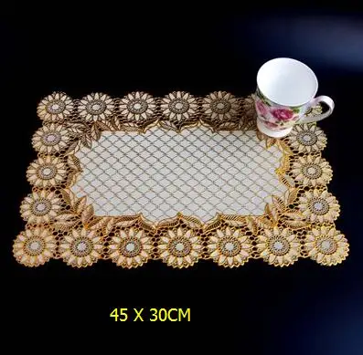6pcs 6 шт. бронзовые кружева ПВХ коврик для столового стола Золотой подстаканник водонепроницаемый изоляционный коврик посуда принадлежности для ресторанов - Цвет: 6pcs