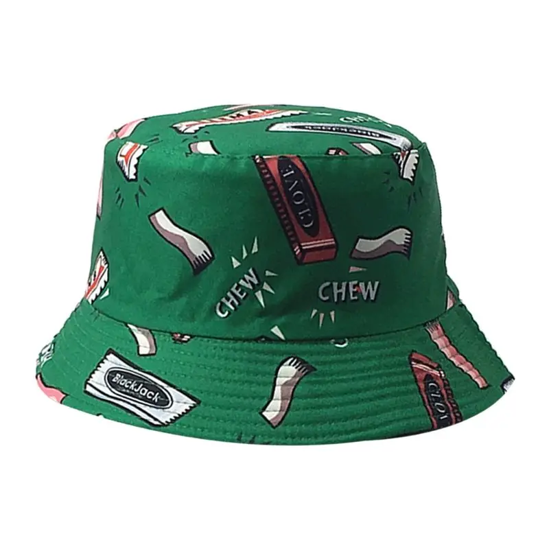 Двусторонняя Панама с надписью жевательная резинка в стиле хип хоп|Мужская