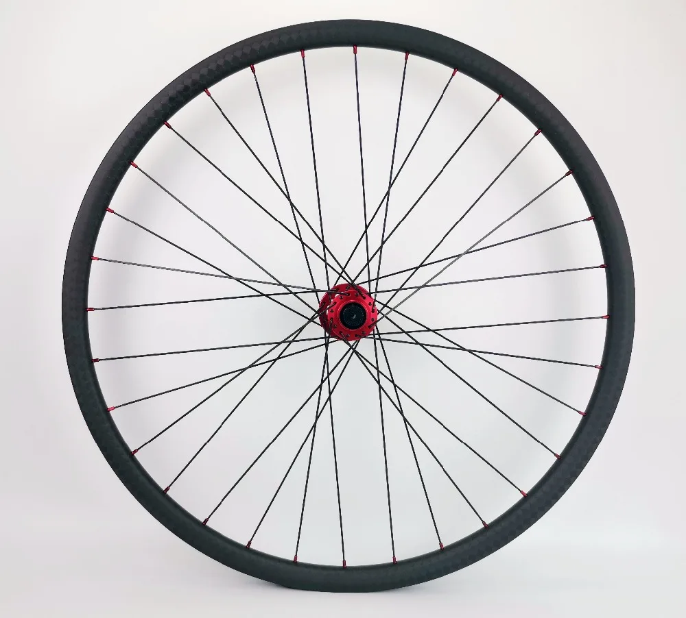 29er горные велосипеды Углеродные колеса 30 мм ширина 24 Глубина бескамерные MTB XC с 12