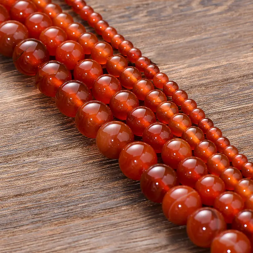 Red Coral Натуральный Камень Бисер для изготовления ювелирных изделий браслет Цепочки и ожерелья тигровый глаз и лавовый камень Свободные Круглые бусины Diy аксессуары для рукоделия - Цвет: Red Coral