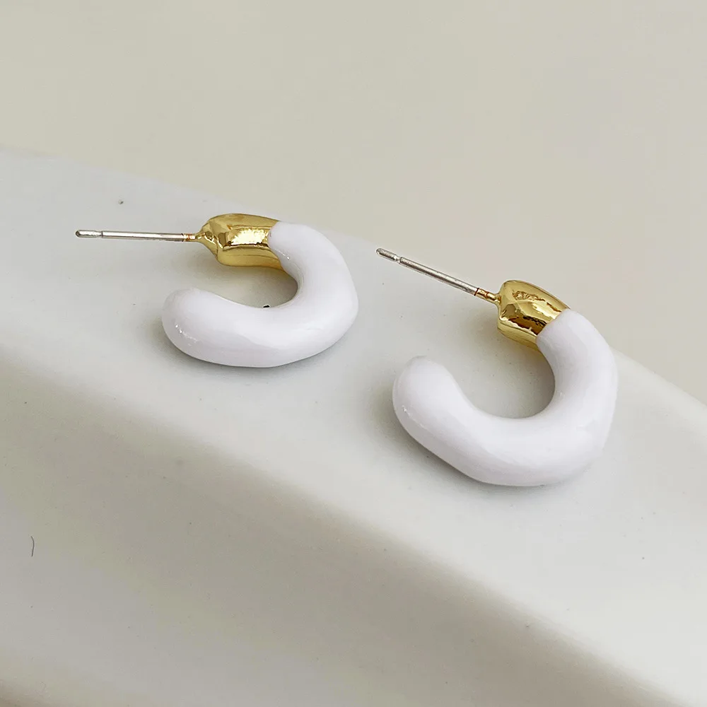

kshmir 2021 Korea Irregular oil drop metal earring Simple fashion temperament female earring birthday party