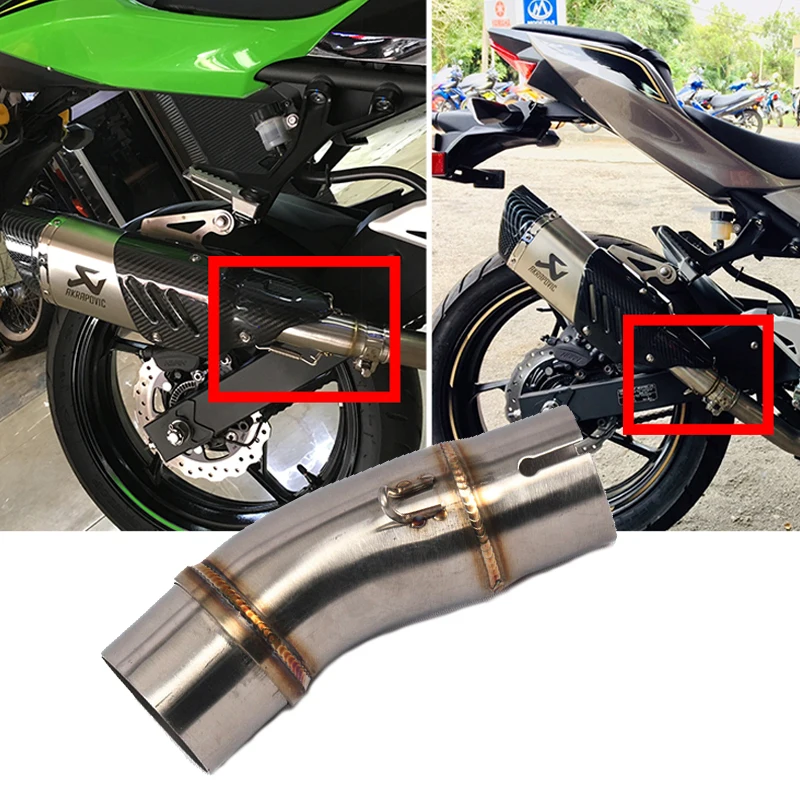 Слипоны для 2017 2018 2019 Kawasaki Z250 Z300 Z400 Ninja 250 300 400 выхлопная труба мотоцикла среднее