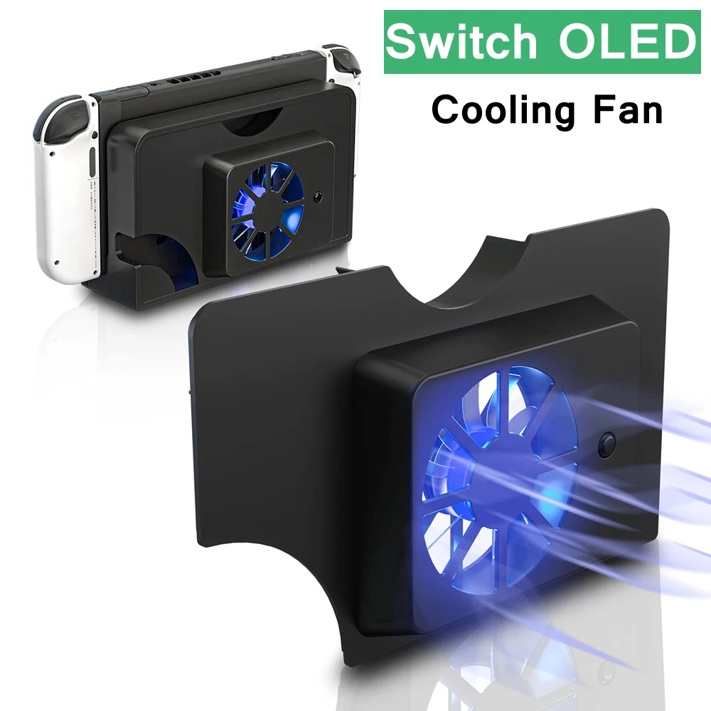 For Switch OLED Game Console Stand Heat Dissipation Fan Controller Dock External USB Cooling Fans for N-Switch OLED Accessories