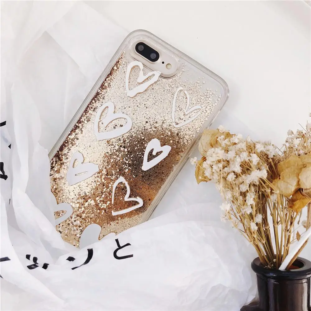 Гибридный чехол с зыбучим песком и струящейся жидкостью для iPhone 6 7 8 Plus X XR 11