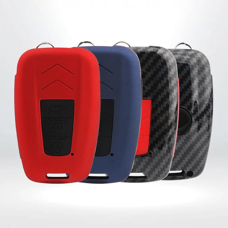 2020 ABS PC углеродное волокно силикагелевый чехол для ключа автомобиля Toyota Prado PHEV