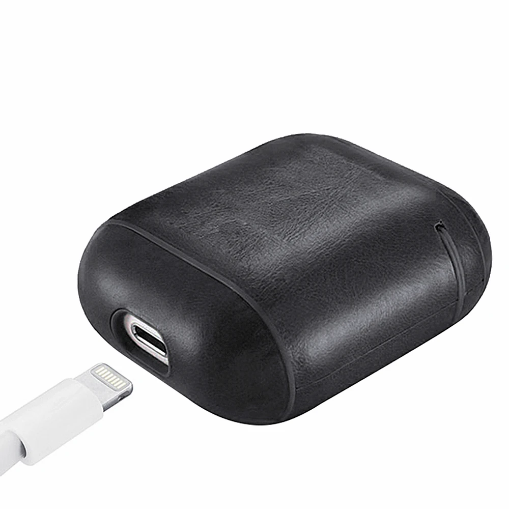 Кожаный чехол-Крючок для наушников для Apple Airpods, винтажные наушники для Airpods, чехол, коричневый матовый защитный чехол для зарядки