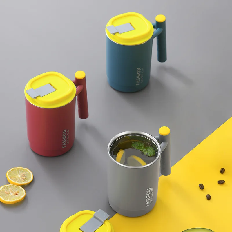 

Moranti Color 304 Stainless Steel Double-walled Mug with Cover Leak-proof Drop-proof Thermal Mug Coffee Cup Beautiful Tea Cup