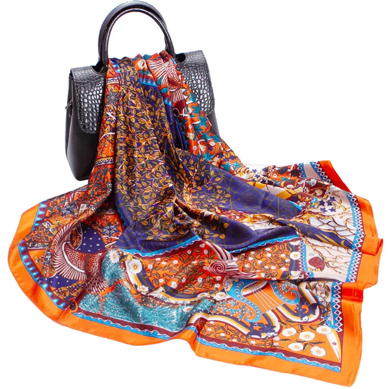 

Silk Scarf Women Shawls Wraps Fashion Small Hair Neck Hijabs Foulard Scarves Female Lady bufanda seda mujer echarpe ete soie