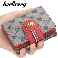 baellerry women short wallet made of leather fashion hasp bifold card holder large capacity ladies small coin purse money bag