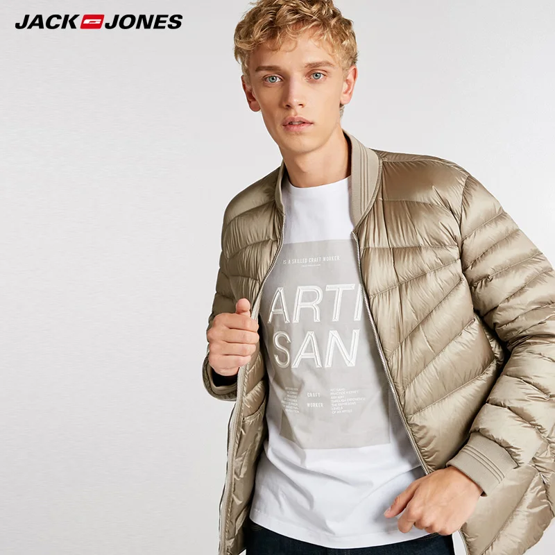 JackJones зимняя мужская бейсбольная куртка с воротником короткая теплая куртка | 218412507