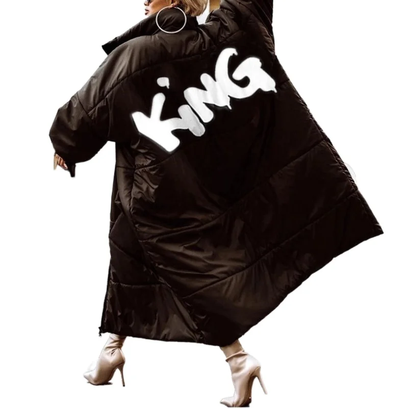 Женская длинная куртка большого размера зимние пальто парка KING Повседневная
