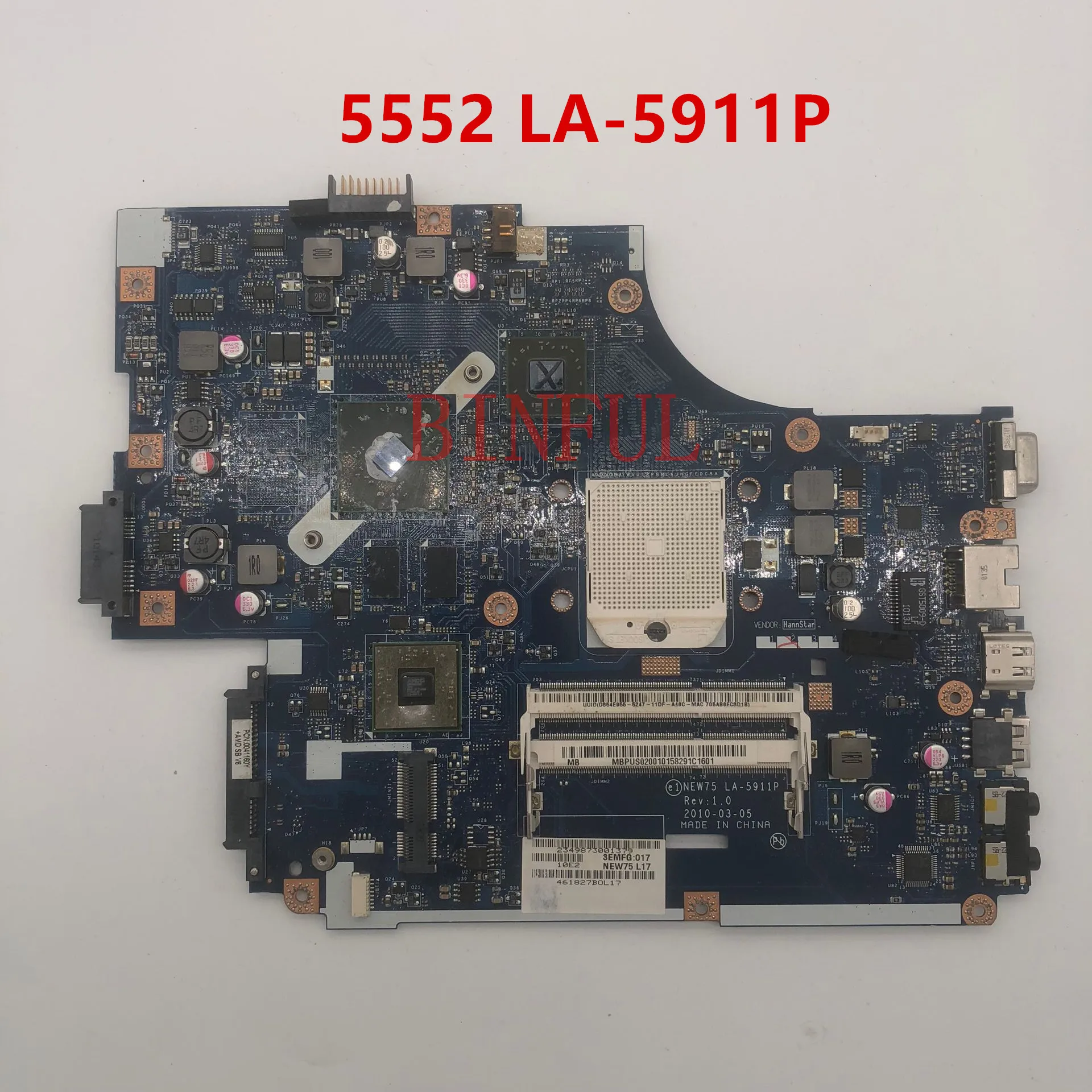 Высококачественная материнская плата для ноутбука 5552G 5551G 5551 NEW75 LA-5911P HD6470M/512 MB для AMD 216-0809000 GPU DDR3 полностью протестирована