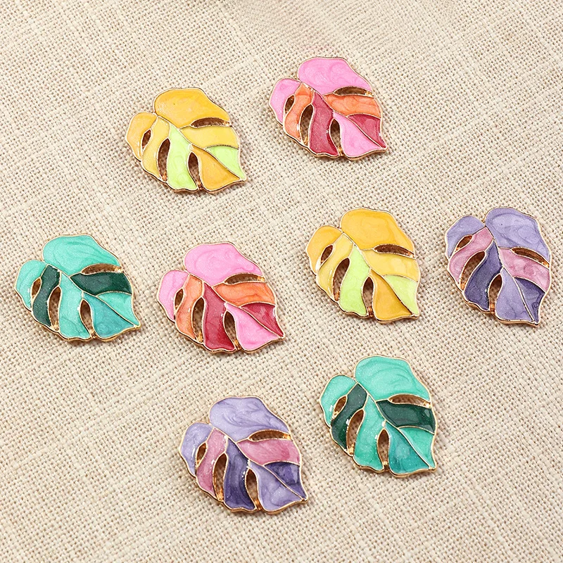Новое поступление масляные металлические серьги в форме листьев летние женские
