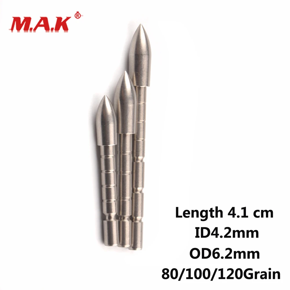 

Insert Arrowhead Archery Target ID4.2mm OD6.2mm Point Head DIY Arrow Archery Accessories for Shooting