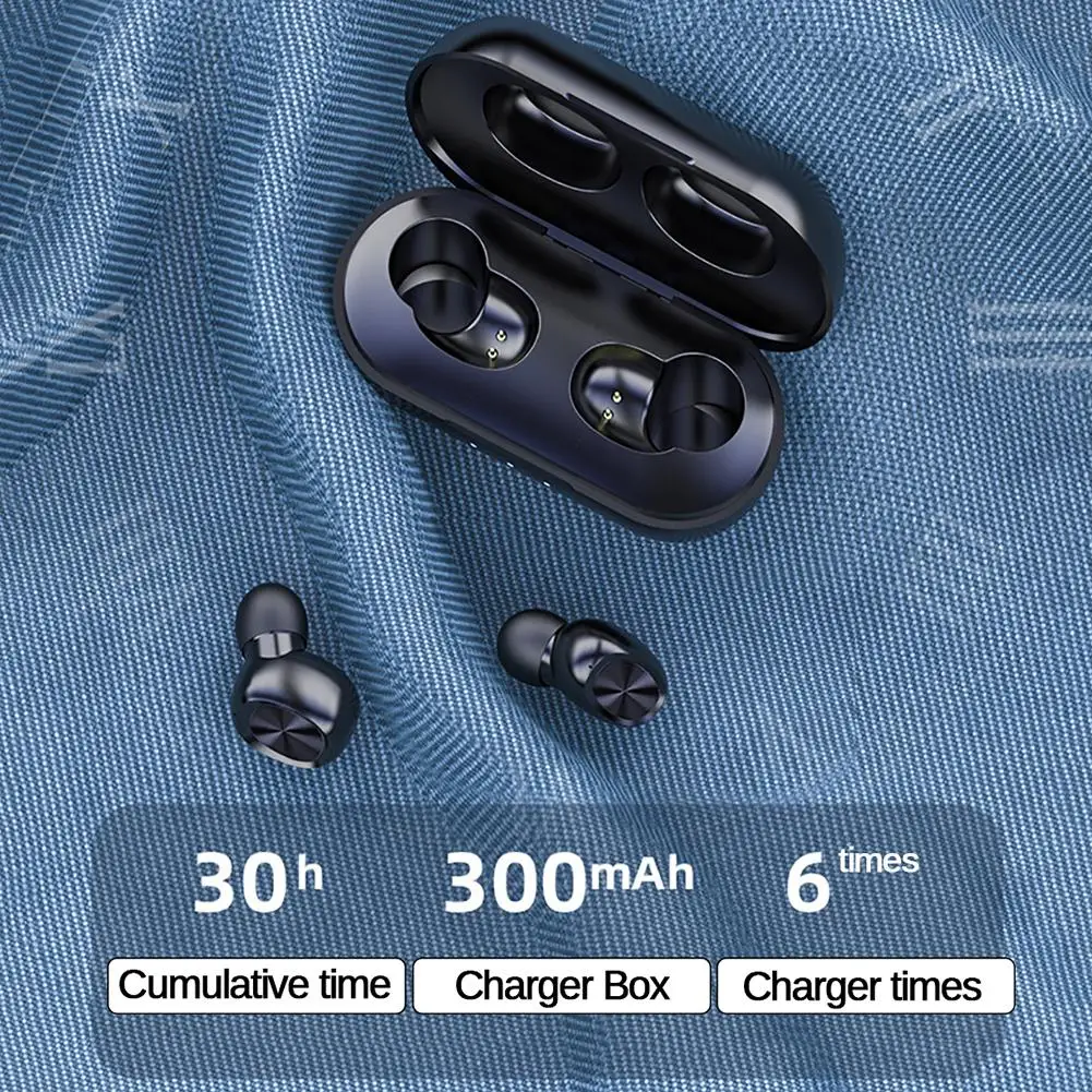 TWS наушники 5D Беспроводные с поддержкой Bluetooth 5 0 и сенсорным управлением 300 мА