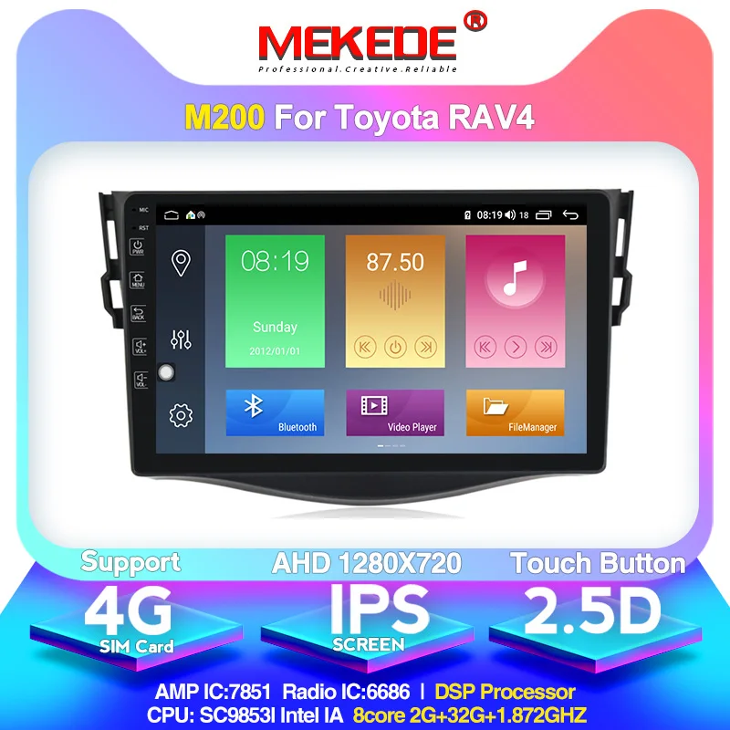 IPS экран 4 + 64G Android 10 4G LTE автомобильный DSP GPS мультимедийный dvd плеер для Toyota RAV RAV4 2006