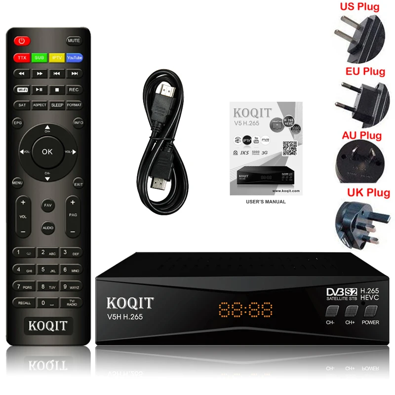 

Koqit dvb s2 hevc 265 DVB-S2 Satellite Receiver Satellite Tv Receiver Mirror Screen IPTV Decoder DVB2IP Meecast Box h265 Youtube