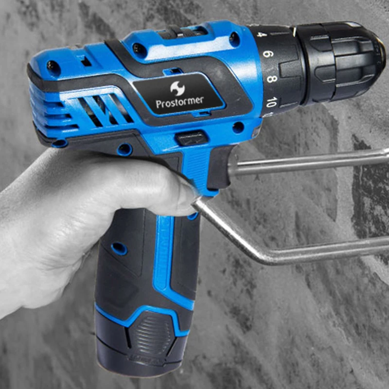 PROSTORMER 12V Мини электрическая дрель литиевая Батарея беспроводные-отвертка