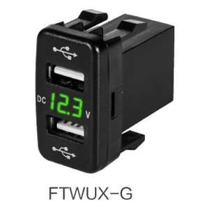 Самые модные 4.2A Dual USB Автомобильное зарядное устройство вольтметр 12 в разъем USB адаптер зарядное устройство s Быстрый двойной порт USB Автомобильное зарядное устройство для Toyota - Название цвета: FTWUX-G
