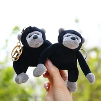 long arm chimpanzee key ring plush baboon key chain black monkey bag pendant cute big mouth monkey doll key chains