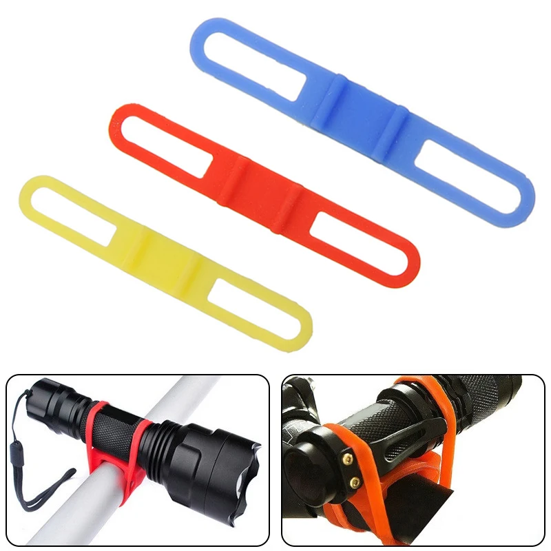 MTB Cycling Bike Bicycle Silicone Band Flash Light Flashlight Phone Strap Tie Ribbon Mount Holder Dropship