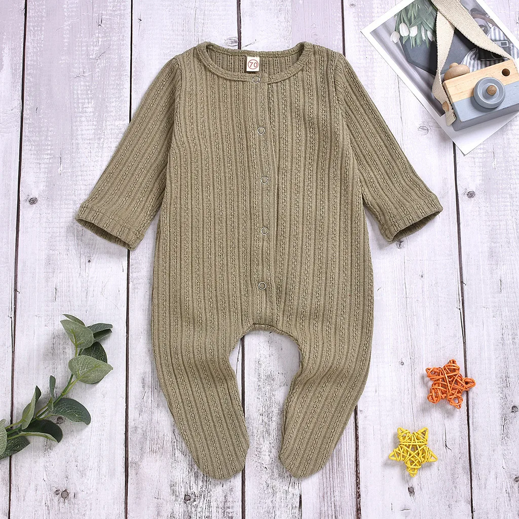 Baby Spring Autumn Clothing Bodysuit For Newborns Winter Boys Girls Sweater Splice Plaid Warm Bind Feet Jumpsuit Clothes | Детская