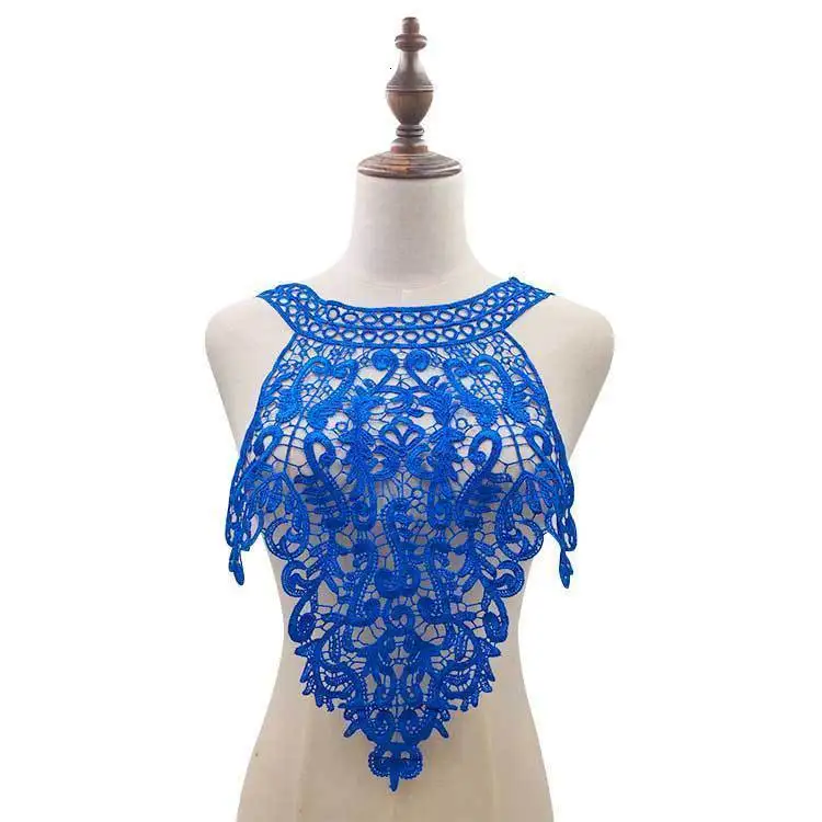 

1PCS Elegant Dress Guipure Fabric Lace Collar Trim Applique Venise Embroidery Laces Patch Clothing Sewing Ornament Scrapbooking