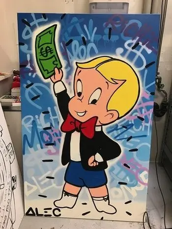 Уличная ручная роспись арт богатый мальчик Monopolyingly картина маслом граффити Wall Art