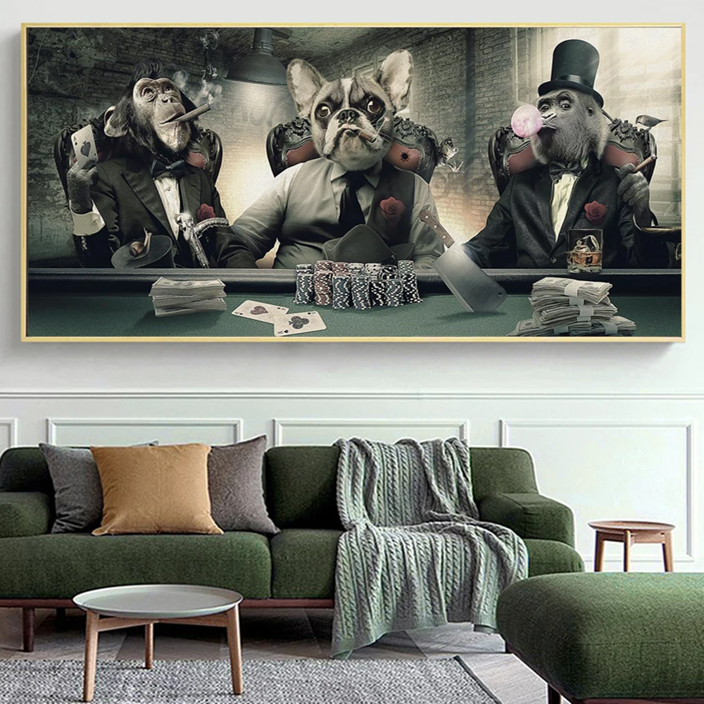 

Funny Smoking Glasses Music Monkey Posters And Prints Wall Art Pictures Canvas Painting Living Room Home Decoration