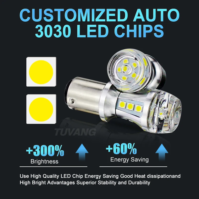 2x P21/5 Вт светодиодный лампы 1157 BAY15D 18SMD 3030 автомобиля задние фонари стоп фонарь