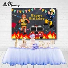 Фотофон InMemory Fireman Sam, фотография мальчиков, пожарный двигатель, день рождения, Детская фотография, декорация фотобудки