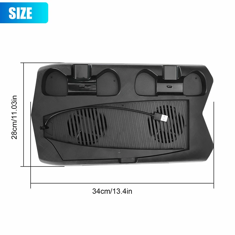 

3 USB Vertical Stand Cooling Fan Charging Station Fan Cooler Hub Game Disk Slot Dual Controller Charger Console Station For PS5