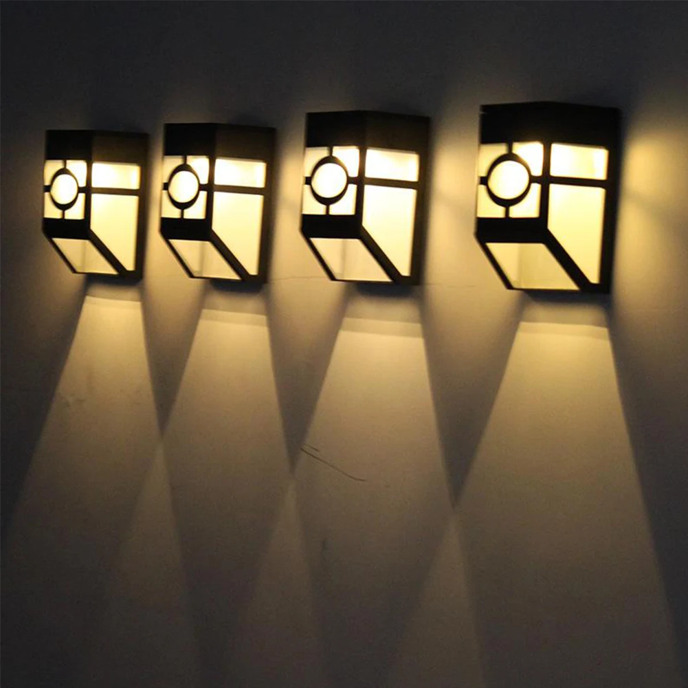 

4PCS Solar Light Motion Sensor Waterproof Sunlight Fence Lights Decorative Garden Wall Lamp Outdoor Waterproof Retro LED Lights