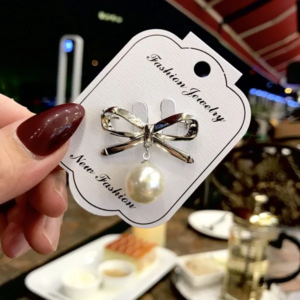 Женская Брошь-бант с искусственным жемчугом простой аксессуар для одежды 1 шт. |