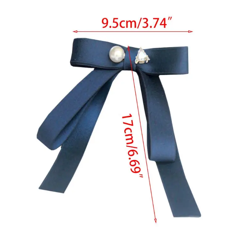 Винтажная Длинная лента брошь для галстука-бабочки с треугольником стразами