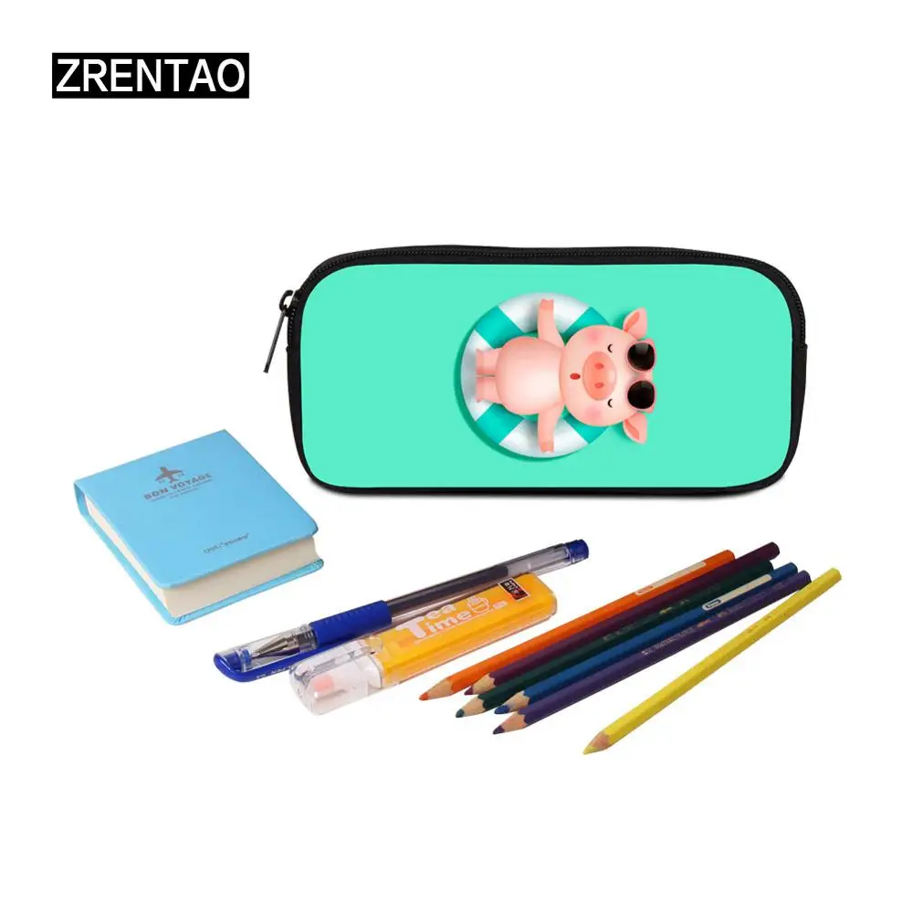 zrentao cartoon pigunicorn backpack 3 pcsset lunch cooler pencil case pupils double shoulder bags mochilas bookbags travel bag free global shipping