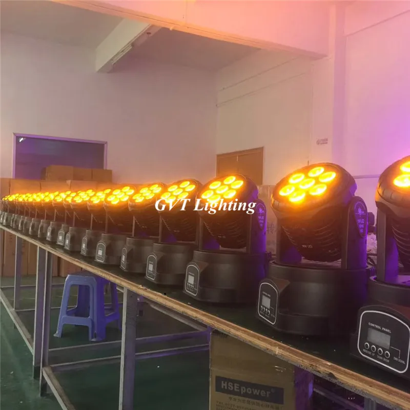2 шт. светодиодный Wash 7x18 Вт RGBWA + UV/7x12 RGBW Поворотная лампа 6 В1 UV для дискотека диджей