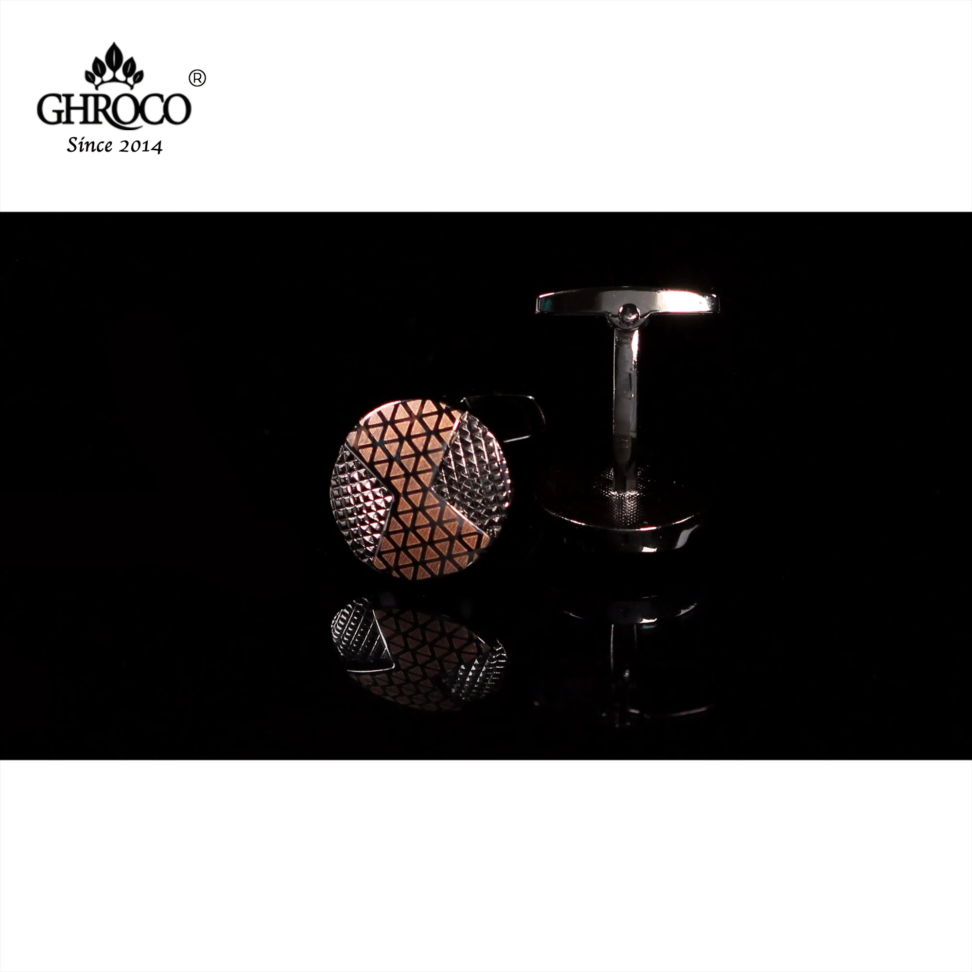 

GHROCO High-Quality Exquisite Surface Laser Printing Zinc Alloy Shirt Cufflinks Fashion Luxury Gift for Business Men and Wedding