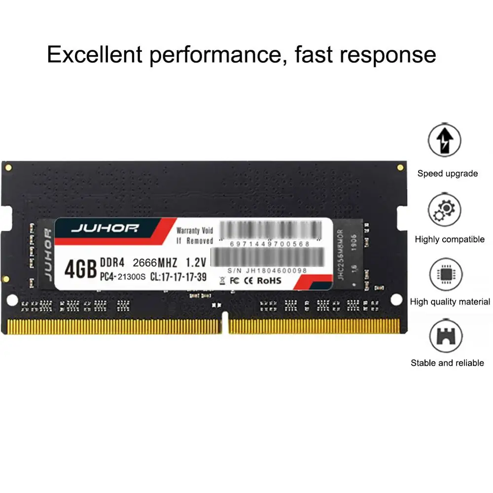 Оперативная память для ноутбука SODIMM 4 Гб Память DDR4 260 контактов 1 2 В с разъемом на
