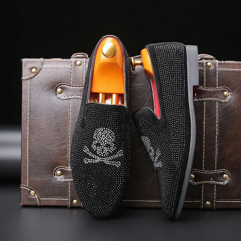 Мужские лоферы 2020 года модельные туфли роскошная элегантная обувь со стразами