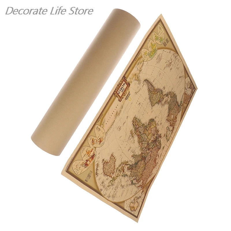 1 шт. большая винтажная карта мира детальный античный плакат Настенная ретро