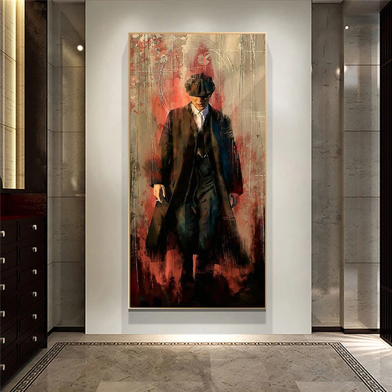 

Peaky blinders Graffiti Art Paintings Print on Canvas Art Posters And Prints Portrait of Tommy Shelby Art Pictures Home Decor