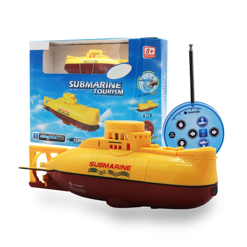Yellow Retail Box Мини-субмарина с дистанционным управлением игрушечный корабль 6CH высокоскоростные радио лодки с дистанционным управлением модель Электрический свет детские игрушки - Цвет: Yellow Retail Box
